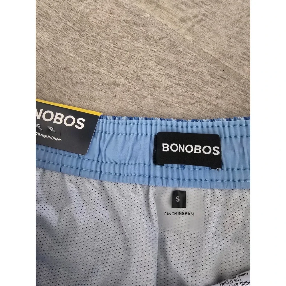 Bonobos Mens Swim Shorts 7 Inch Inseam Blue Geometric Mosaic Print Small New‎
